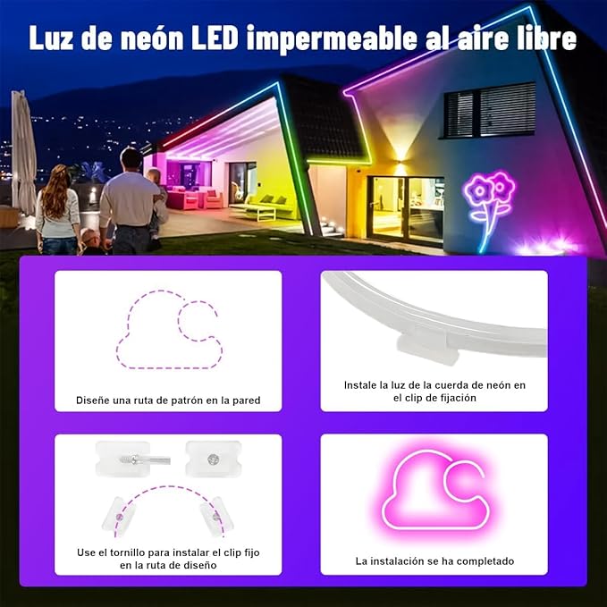 Tiras LED Neon 30M con Control WiFi