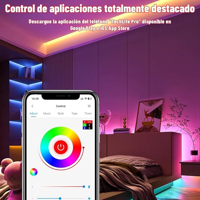 Tiras LED Neon 30M con Control WiFi